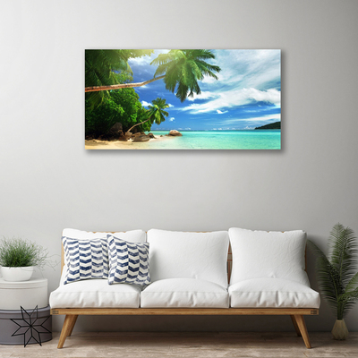 Canvas doek foto Palm beach overzees landschap