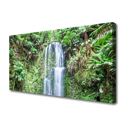 Canvas doek foto Waterval trees nature