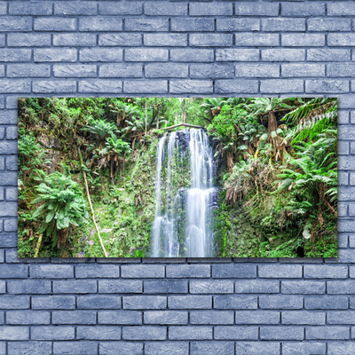 Canvas doek foto Waterval trees nature