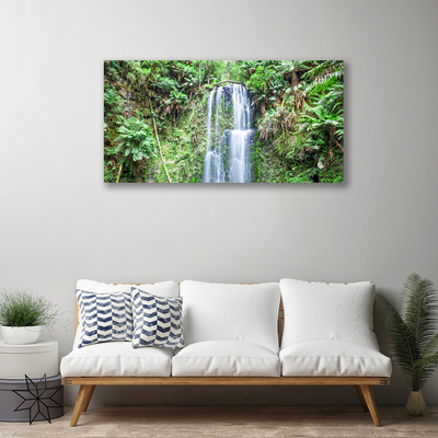 Canvas doek foto Waterval trees nature