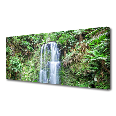 Canvas doek foto Waterval trees nature