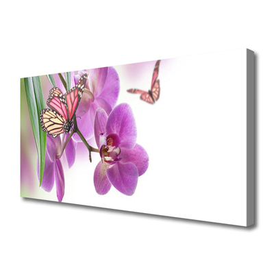 Canvas doek foto Butterflies bloemen nature