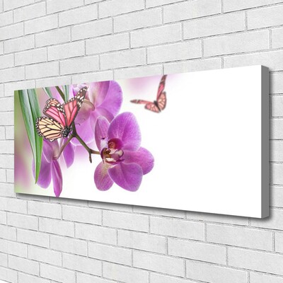 Canvas doek foto Butterflies bloemen nature