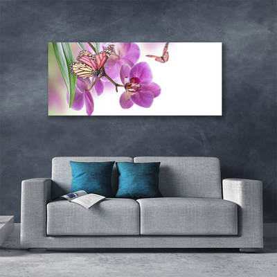 Canvas doek foto Butterflies bloemen nature