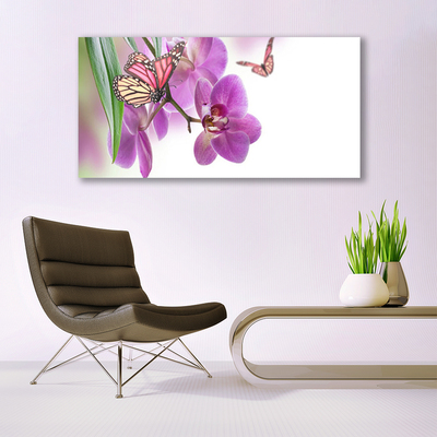 Canvas doek foto Butterflies bloemen nature