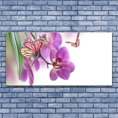 Canvas doek foto Butterflies bloemen nature