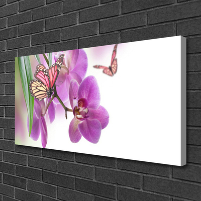 Canvas doek foto Butterflies bloemen nature