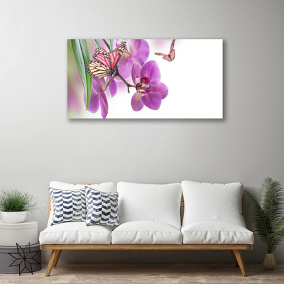 Canvas doek foto Butterflies bloemen nature