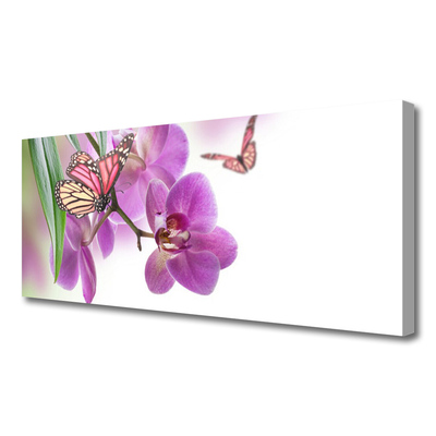 Canvas doek foto Butterflies bloemen nature