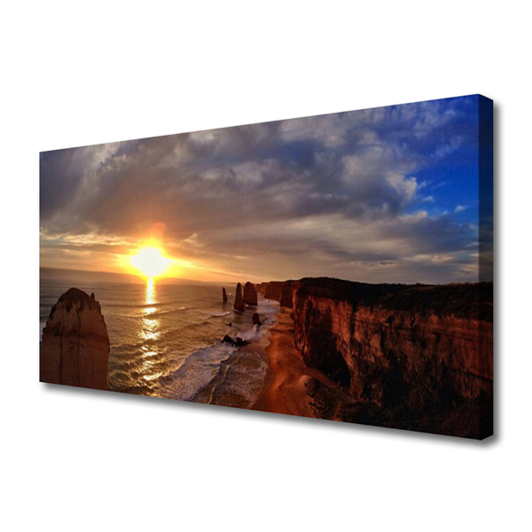 Canvas doek foto Sea sun landschap