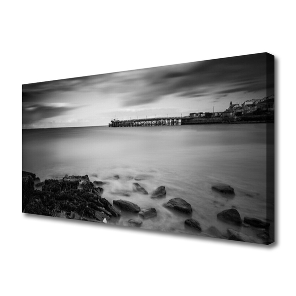 Canvas doek foto Sea pier landschap