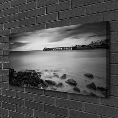 Canvas doek foto Sea pier landschap