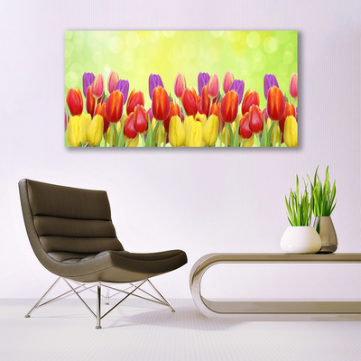 Canvas doek foto Tulpen bloemen plant