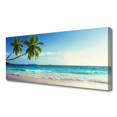 Canvas doek foto Seaside palm beach landschap
