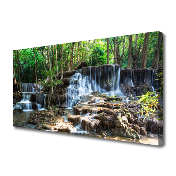 Canvas doek foto Boswaterval nature