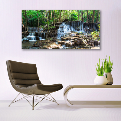 Canvas doek foto Boswaterval nature