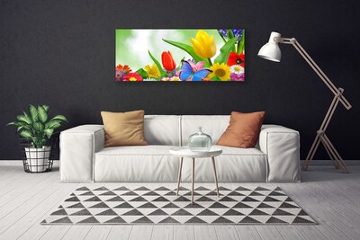 Canvas doek foto Butterfly bloemen nature