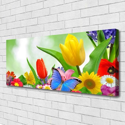 Canvas doek foto Butterfly bloemen nature