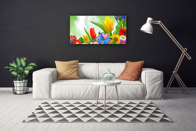 Canvas doek foto Butterfly bloemen nature