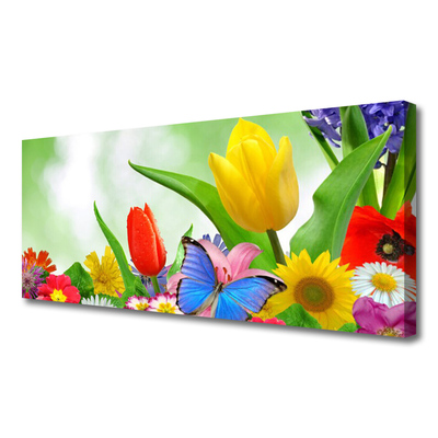 Canvas doek foto Butterfly bloemen nature