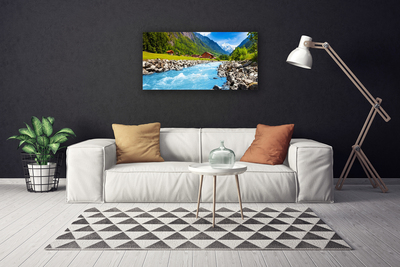 Canvas doek foto Bergen rivierlandschap