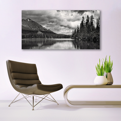 Canvas doek foto Forest lake mountain nature