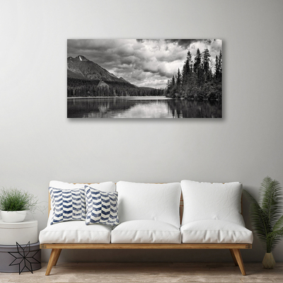 Canvas doek foto Forest lake mountain nature