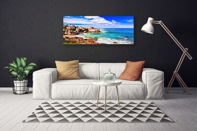Canvas doek foto Rocks sea landscape beach