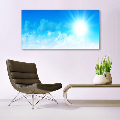 Canvas doek foto Zon landschap van de hemel