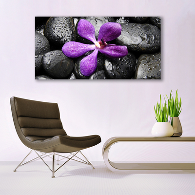 Canvas doek foto Flower stones art