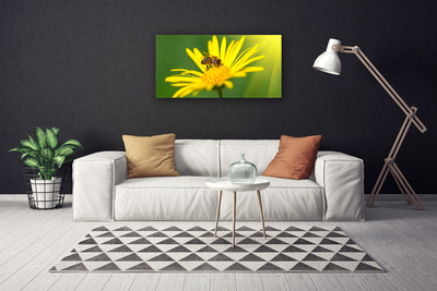 Canvas doek foto Bee flower nature