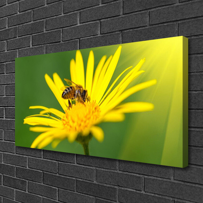 Canvas doek foto Bee flower nature