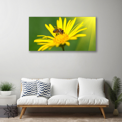 Canvas doek foto Bee flower nature