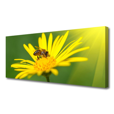 Canvas doek foto Bee flower nature