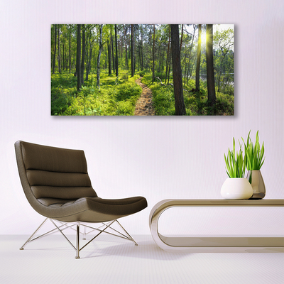 Canvas doek foto Bos weg lane nature