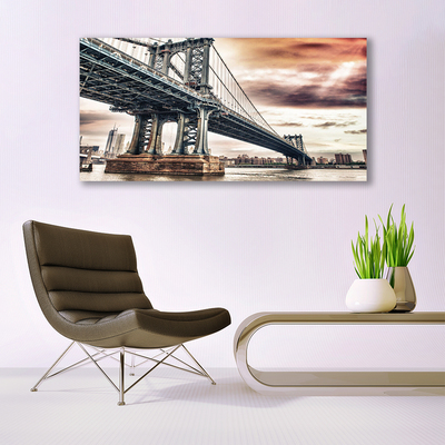 Canvas doek foto Bridge city architectuur