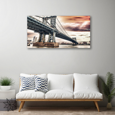 Canvas doek foto Bridge city architectuur