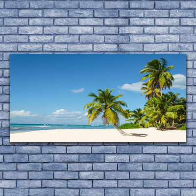 Canvas doek foto Palm beach overzees landschap