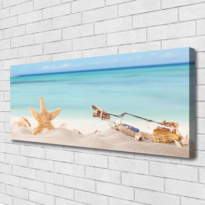 Canvas doek foto Zeester shells beach