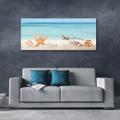 Canvas doek foto Zeester shells beach