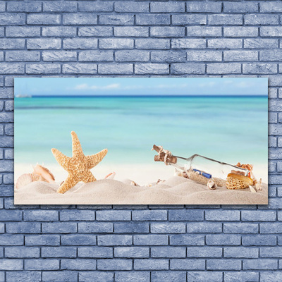 Canvas doek foto Zeester shells beach