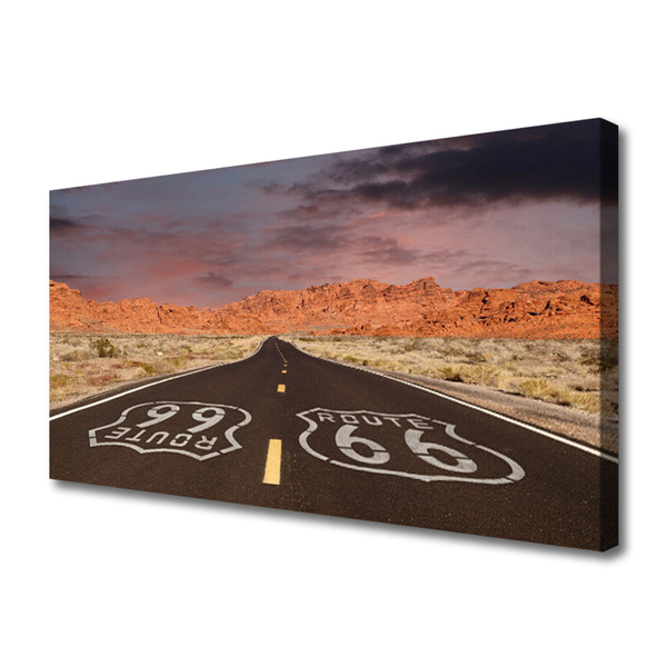 Canvas doek foto Snelweg desert