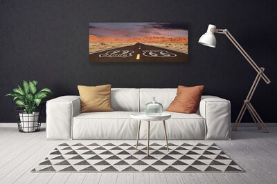 Canvas doek foto Snelweg desert