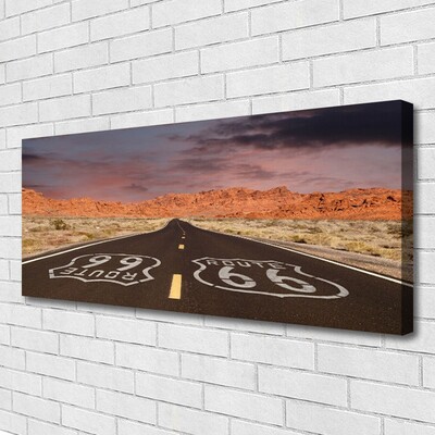 Canvas doek foto Snelweg desert