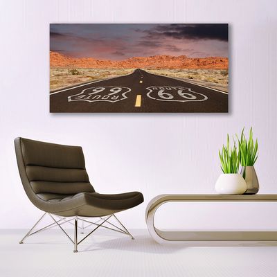 Canvas doek foto Snelweg desert