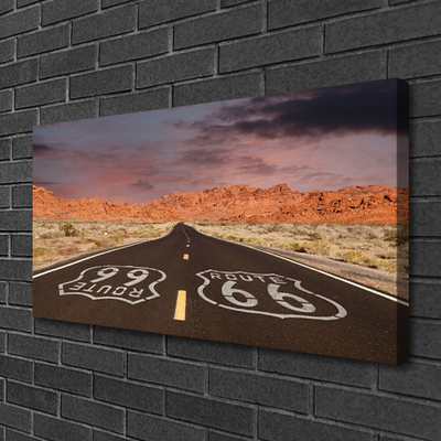 Canvas doek foto Snelweg desert