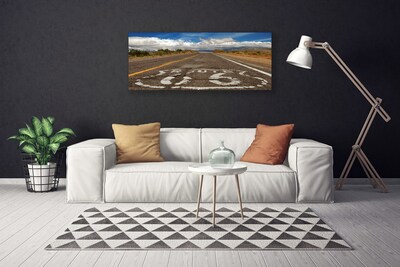 Canvas doek foto Way of the desert highway