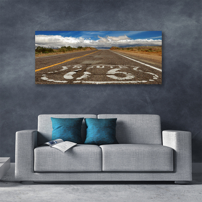 Canvas doek foto Way of the desert highway