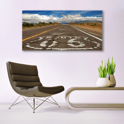 Canvas doek foto Way of the desert highway