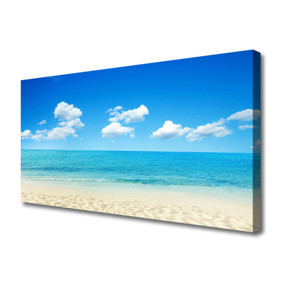 Canvas doek foto Sea blue sky